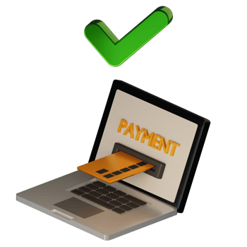 3d success payment from internet using credit card png