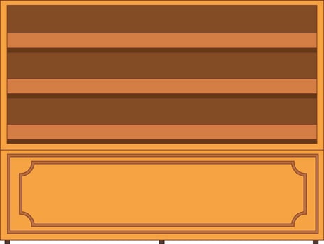 Isolated wood shelf cartoon vector