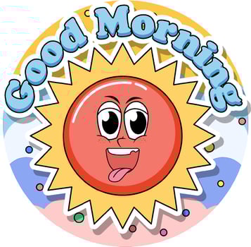 Good Morning icon comic style vector