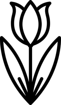 line icon for tulip vector