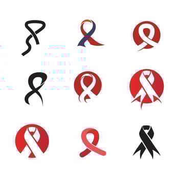 HIV AIDS icon set logo design vector