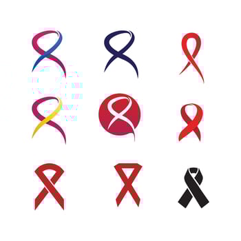 HIV AIDS icon set logo design vector