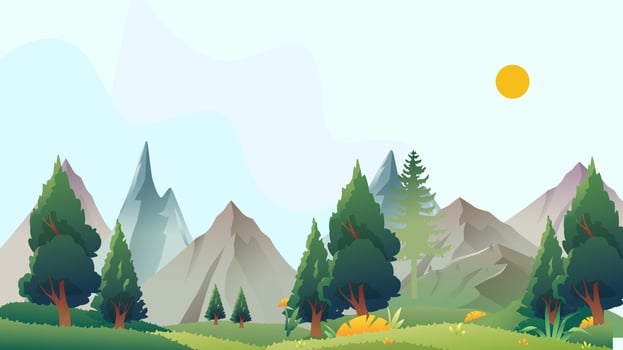 landscape illustration art with mountain vector