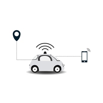 Autonomous self driving car vector image design illustration
