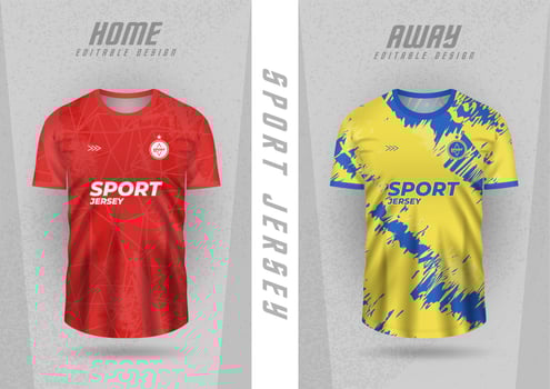 Background mockup for sports jerseys, team jerseys, club jerseys, red and yellow stripes. vector