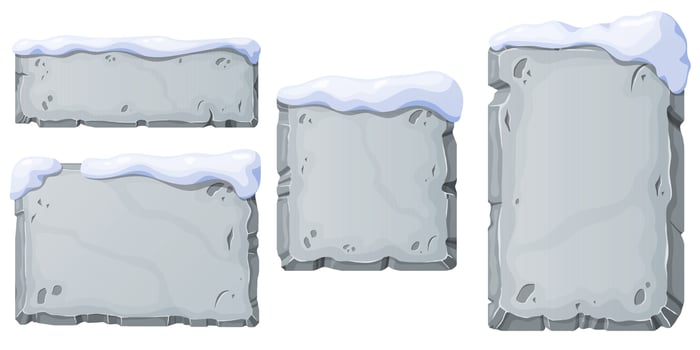Stone Board set. Stone banner elements for game and web in cartoon style. vector