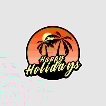 Premium vintage happy holidays design vector