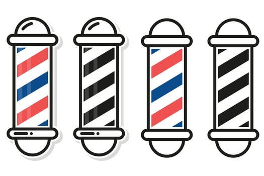 Set of old fashioned vintage glass barber shop poles vector