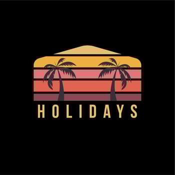 Minimalist vintage holidays logo design vector