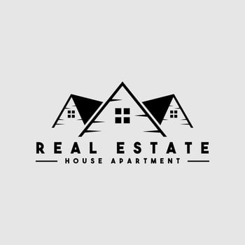 Black Real Estate Logo. Construction Architecture Building Logo Design Template Element vector