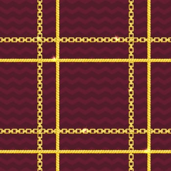Seamless pattern with retro hand-drawn sketch golden chain on dark background. Drawing engraving texture. Great design for fashion, textile, decorative frame, yacht style card. vector