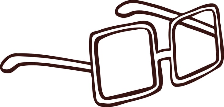 Glasses for sight contour monochrome. illustration vector
