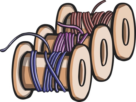 Spool of thread for sewing and needlework illustration vector