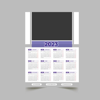 2023 wall calendar design template vector
