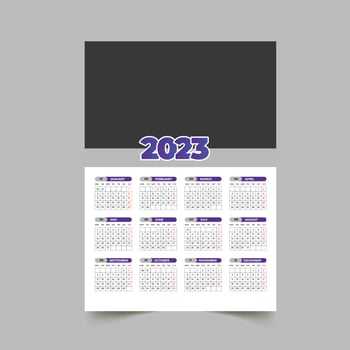 2023 wall calendar design template vector