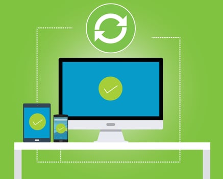 synchronize between multiple platform vector flat green