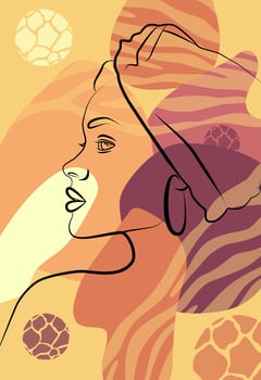 Beautiful African woman. Wall art in the style of Pop art. Colorful wall art. vector