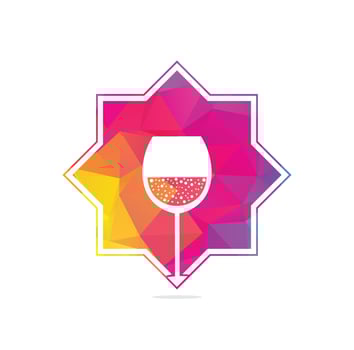 Wine Glass Icon Vector Logo. Wine logo Template Illustration Design.