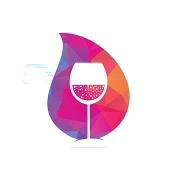 Wine Glass Icon Vector Logo. Wine logo Template Illustration Design.