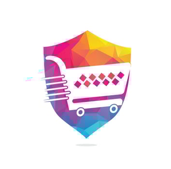 Shopping cart vector logo design. Shopping logo design. On-line shopping app icon.