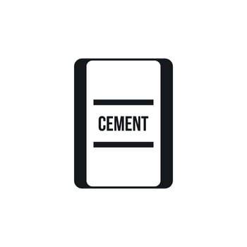 One bag of cement icon, simple style vector