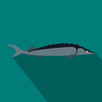 Stellate fish icon, flat style vector