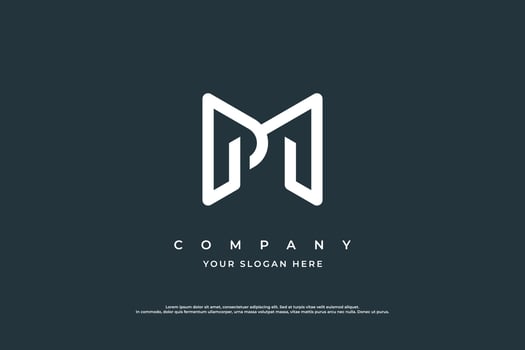Initial Letter PM Logo Design Vector Template