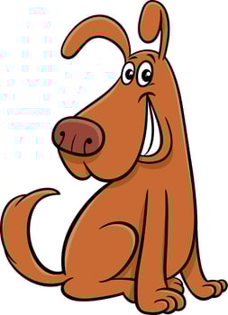 cartoon brown dog comic animal character vector