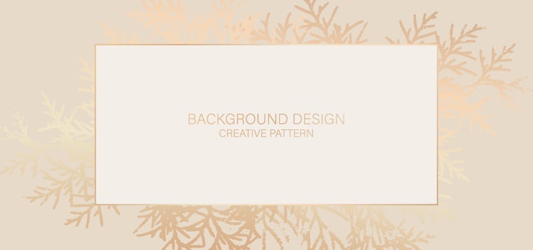Premium background design with gold Christmas tree. Gold horizontal vector template for banner, premium invitation, luxury voucher, prestigious gift certificate.