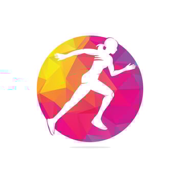 Women Fitness Runner Club logo design. Running Women logo design. Healthy run logo concept vector