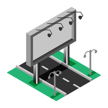 Vector isometric - billboard reklame advertising cover outdoor , template business branding identity