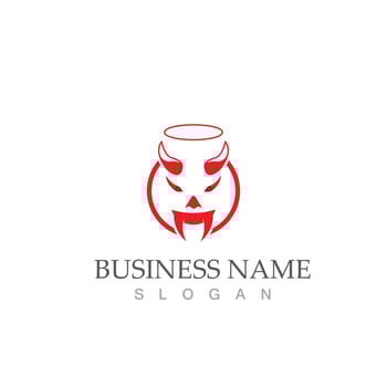 Devil logo vector design and symbol icon illustration