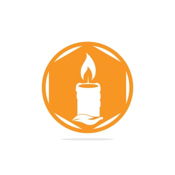 Candle logo design illustration. Abstract Candle fire logo vector template.
