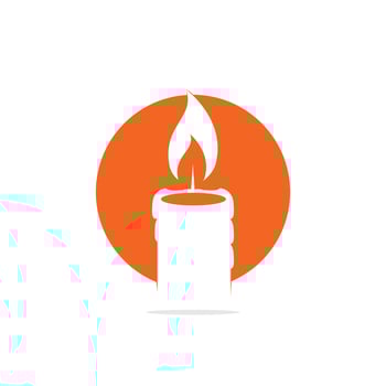 Candle logo design illustration. Abstract Candle fire logo vector template.