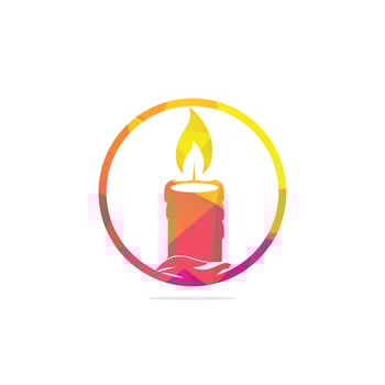 Candle logo design illustration. Abstract Candle fire logo vector template.