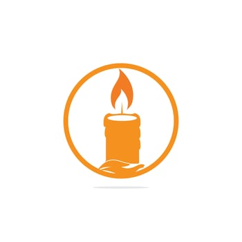 Candle logo design illustration. Abstract Candle fire logo vector template.