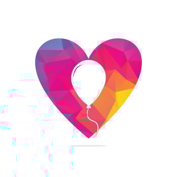 Balloon logo heart shape concept design. Happiness logotype concept. Celebration air balloon symbol. vector