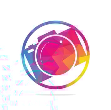 Camera logo vector illustration . Photo Camera icon in trendy design style. Photo Camera icon isolated on white background.