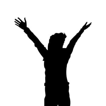 freedom silhouette. silhouettes of people. silhouettes of person. vector
