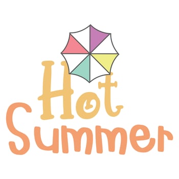 Colorful umbrella with summer quotes hot summer svg cut files typography tshirt design for print vector