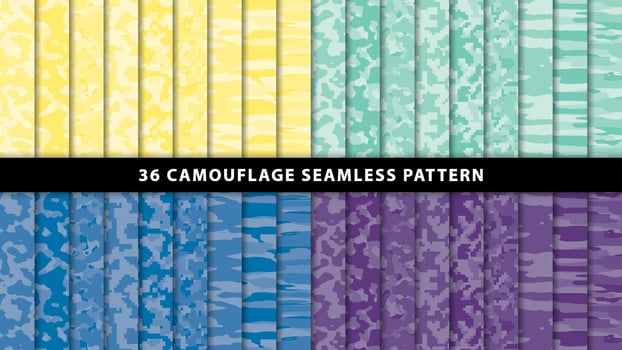 Collection military and army camouflage seamless pattern vector