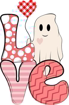 Valentine Spooky Ghost vector