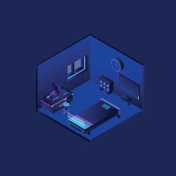 Isometric room interior gaming vector