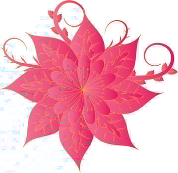 Gradient floral and doodle vector
