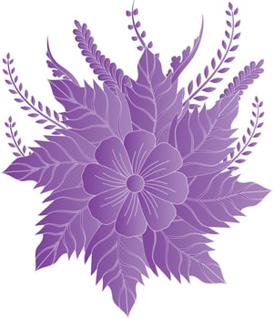 Gradient floral and doodle vector