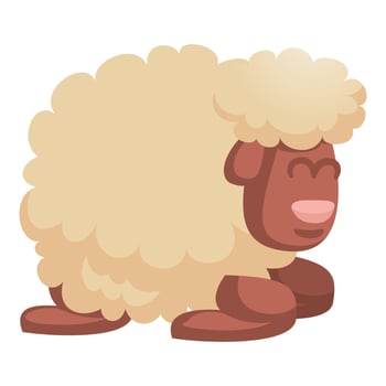 Sleeping sheep icon, cartoon style vector