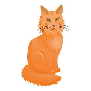 Cute maine coon icon, cartoon style vector