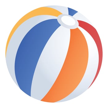 Beach ball icon, isometric style vector