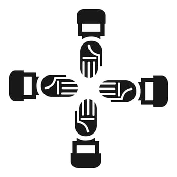 Business team cohesion icon, simple style vector