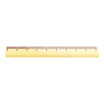 Wood ruler icon, cartoon style vector